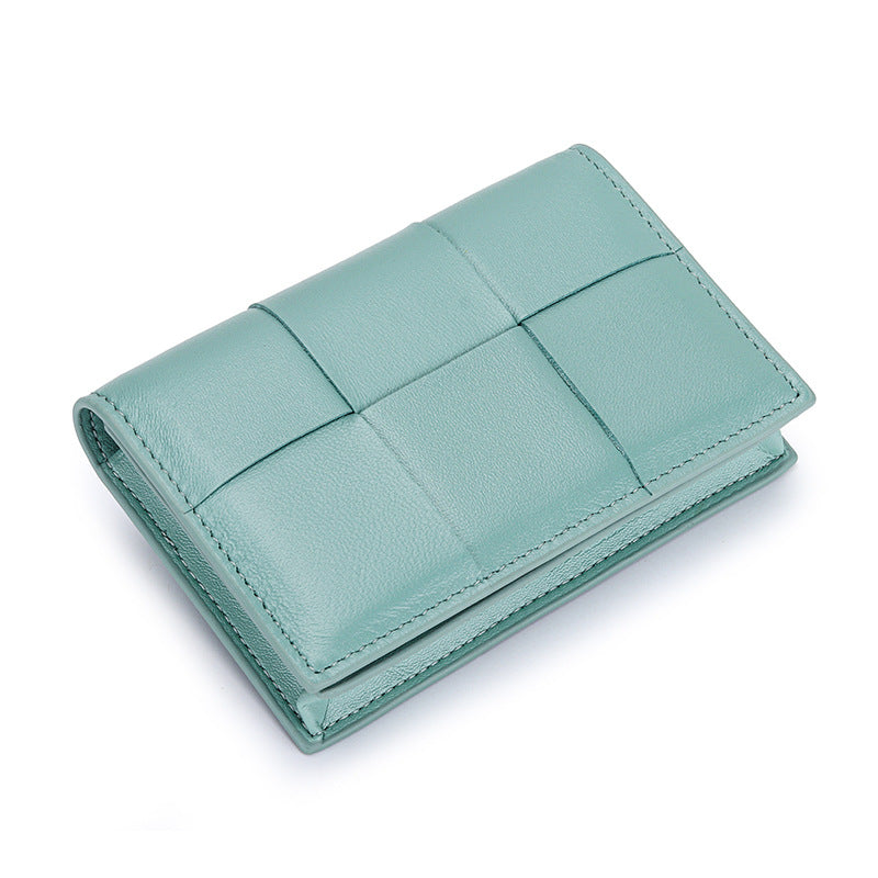 Women's Niche High-grade Sheepskin Woven Exquisite Genuine Card Holder