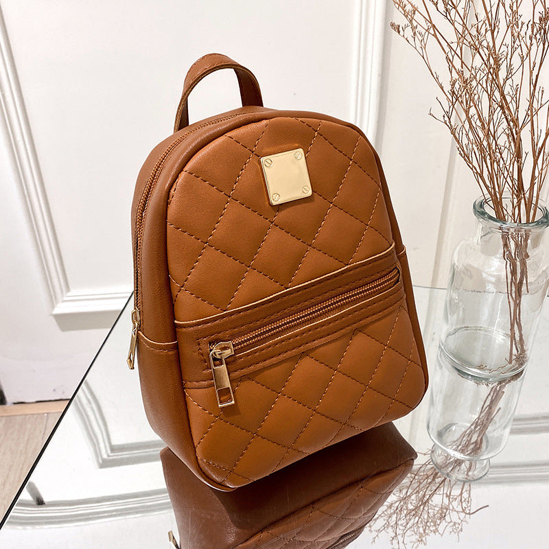 Comfortable Creative Embroidered Korean Style Rhombus Backpacks