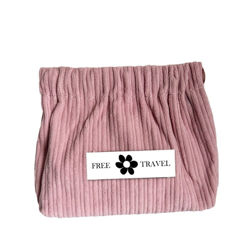 Unique Women's Shrapnel Storage Portable Corduroy Cosmetic Bags
