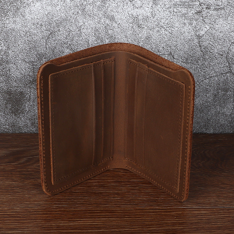 Men's Genuine Short Horizontal First Layer Cowhide Men's Wallets