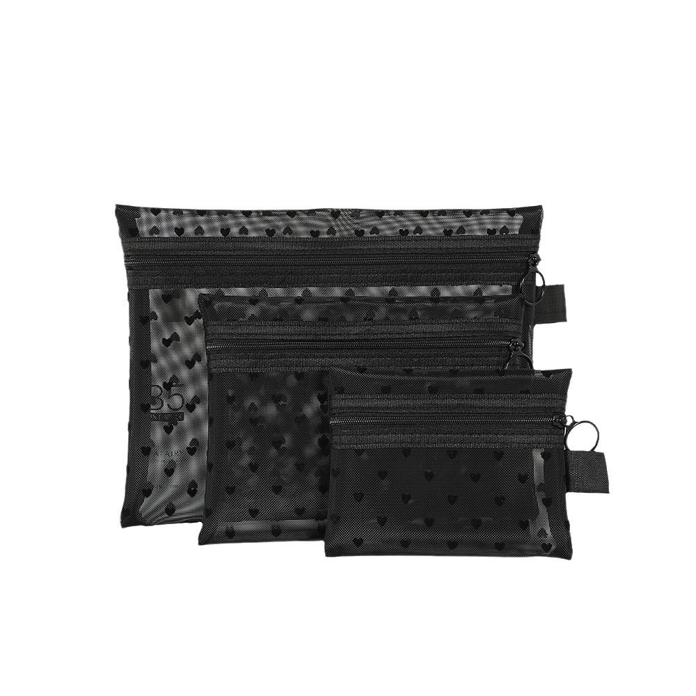 Women's Mesh Style Super Hot Portable Love Makeup Bag