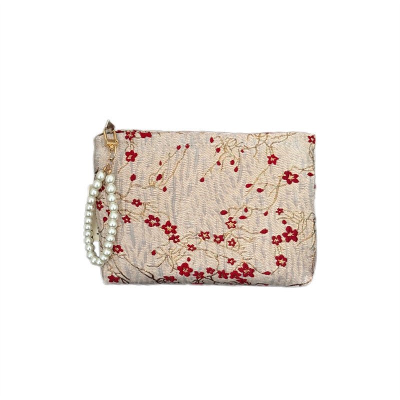 Women's Chinese Style Beaded Embroidered Fashion Underarm Makeup Bag
