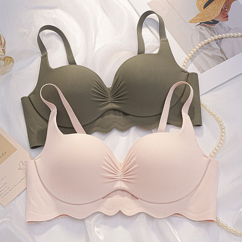 Sweet Small Chest Live Lifting Gathered Pleated Everyday Bras