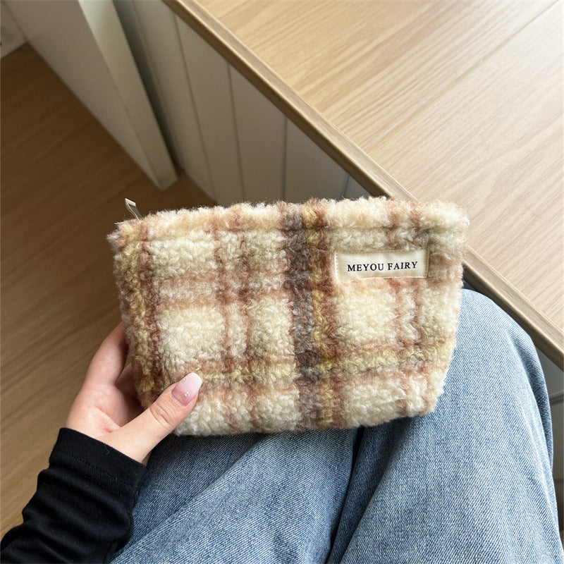 Style Plush Storage Wash Thickened Soft Glutinous Makeup Bag