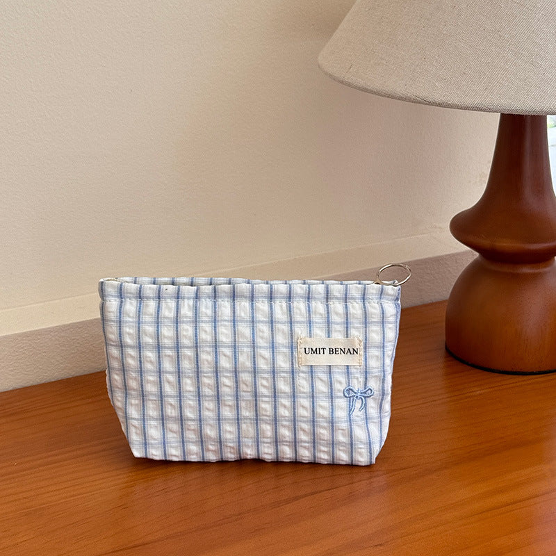 Bowknot Storage Essential Liner Female Large Capacity Portable Cosmetics Makeup Bag