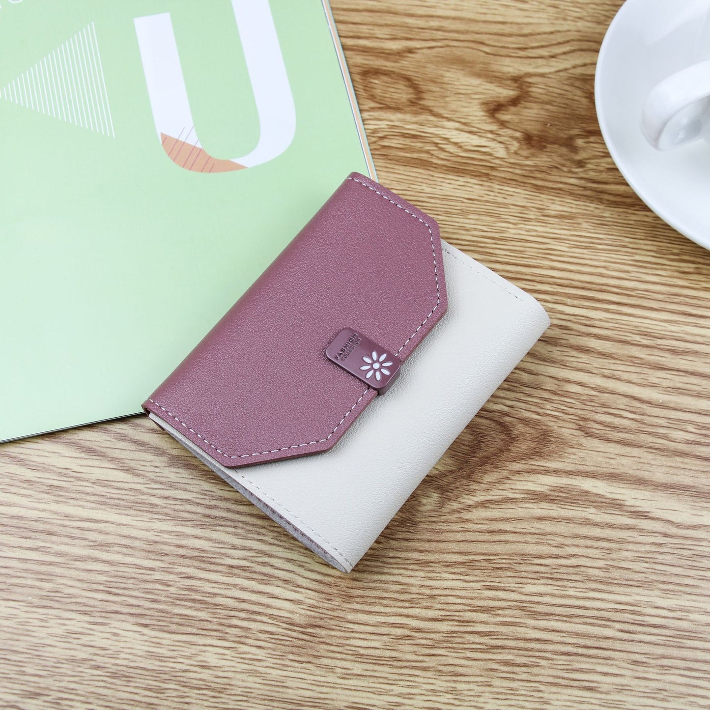 Style Fresh Short Color Stitching Lady's Coin Purses