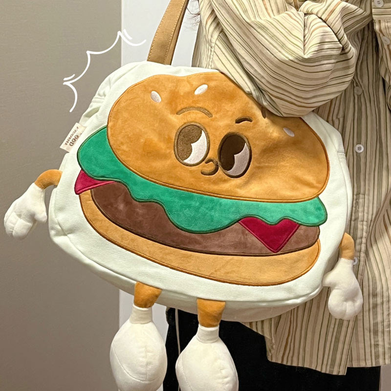 Hamburger Cute Niche Canvas For Girlfriend Shoulder Bags