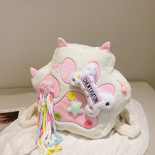 Cute Tassel Cat's Paw Niche Large Backpacks