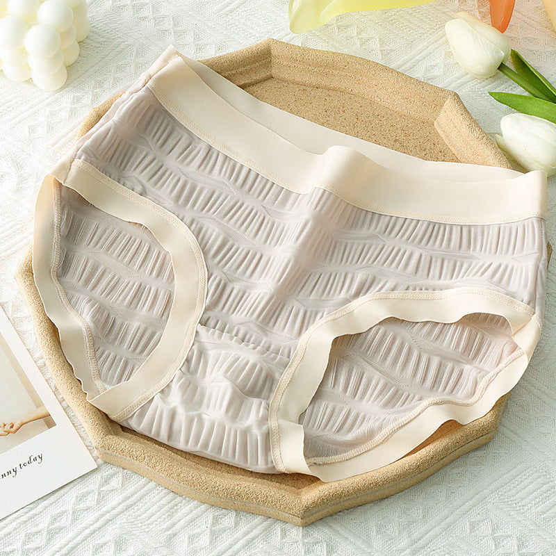 Summer Ice Silk Thin Seersucker Underwear Breathable Panties