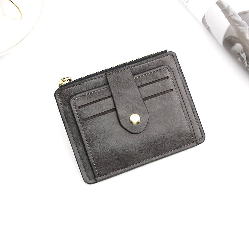 Women's & Men's Commute Both Use With Zipper Solid Card Holder