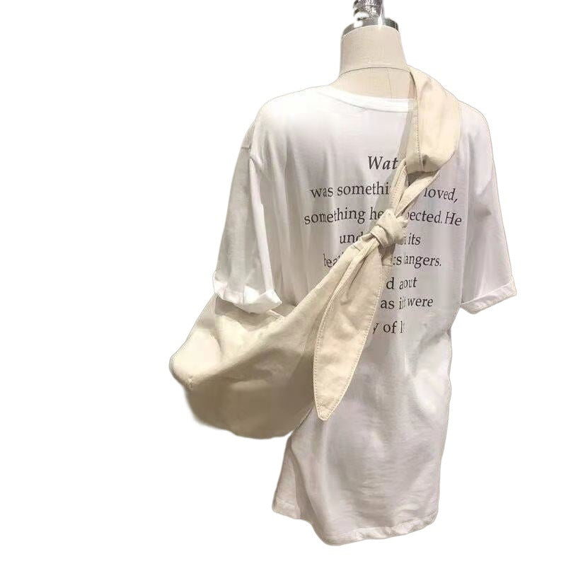 Women's Strap Knotted Korean Style Versatile Canvas Shoulder Bags