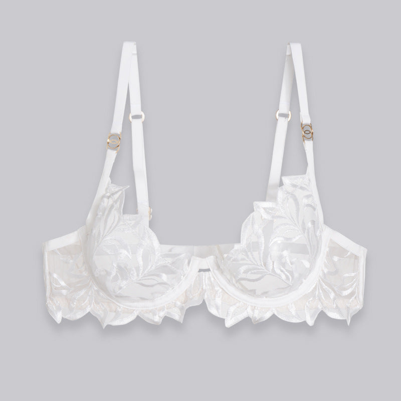 Women's Classic Embroidery Two Suit Underwear Fishbone Bras