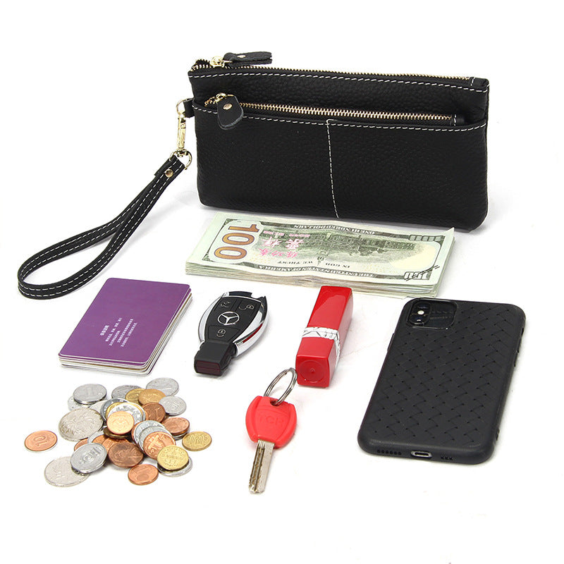 Women's Simple Long Fashion Genuine Leather Clutch Ladies Wallets