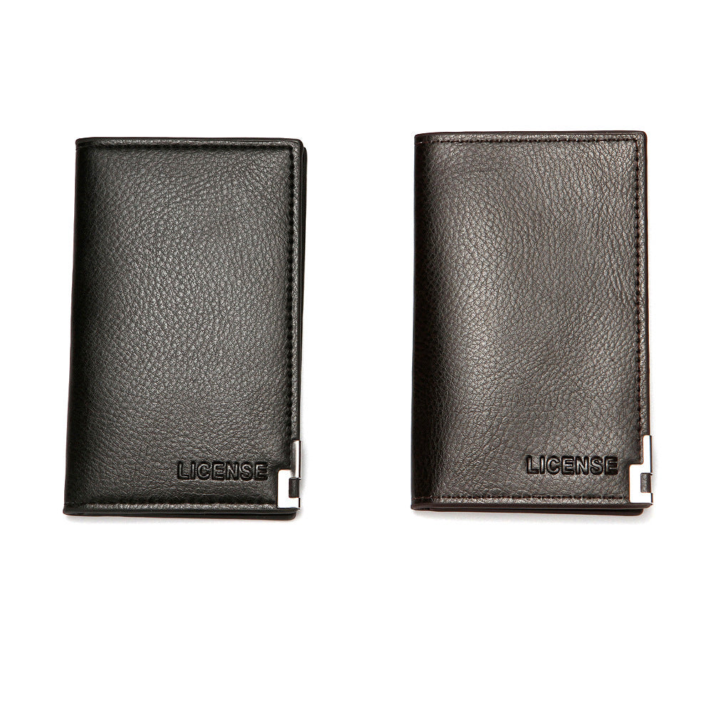 Men's Lychee Pattern Business Certificate Multi Slots Card Holder