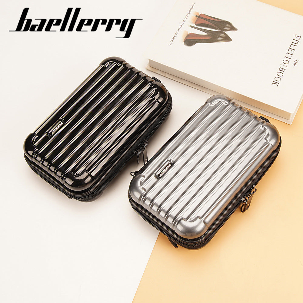 Women's Storage Hard Shell Striped Mini Box Cosmetic Bags