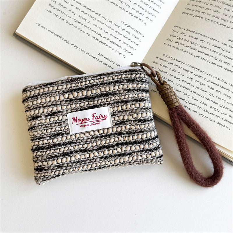 Creative Portable Hand-held Earphone Canvas Inner Makeup Bag