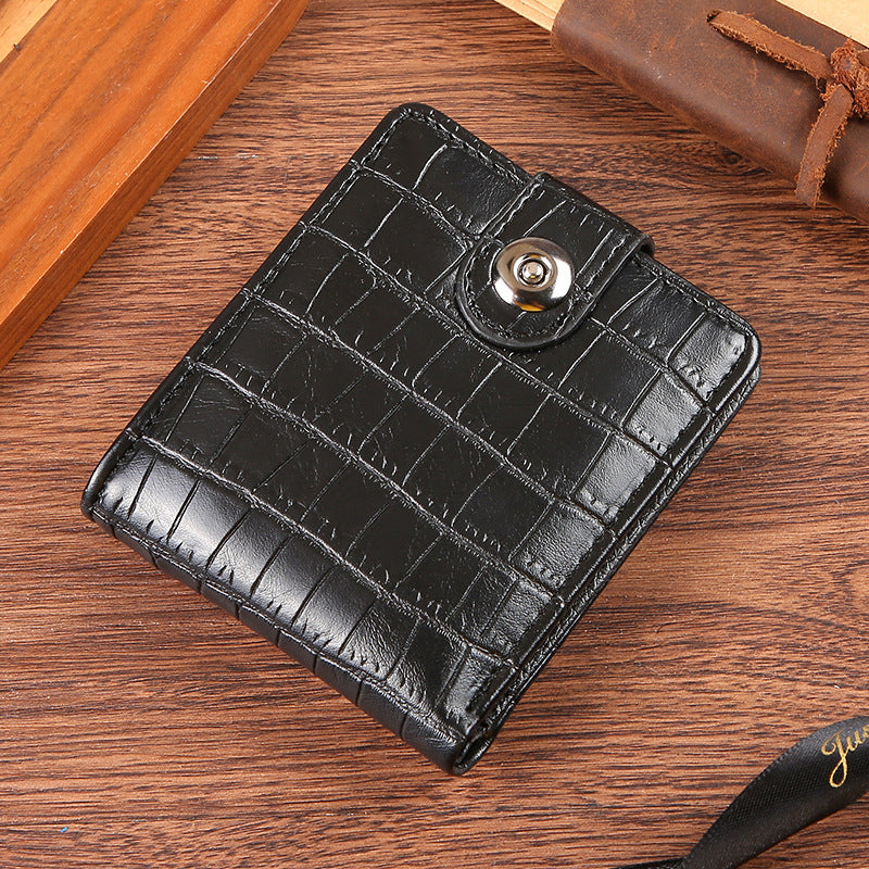 Men's Youth Multiple Slots Vintage Crocodile Pattern Men's Wallets