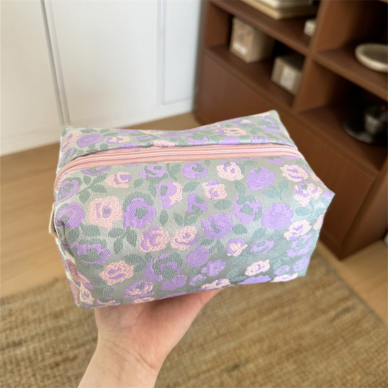 Fresh Flower Jacquard Fabric Skin Care Wash Portable Underwear Bags