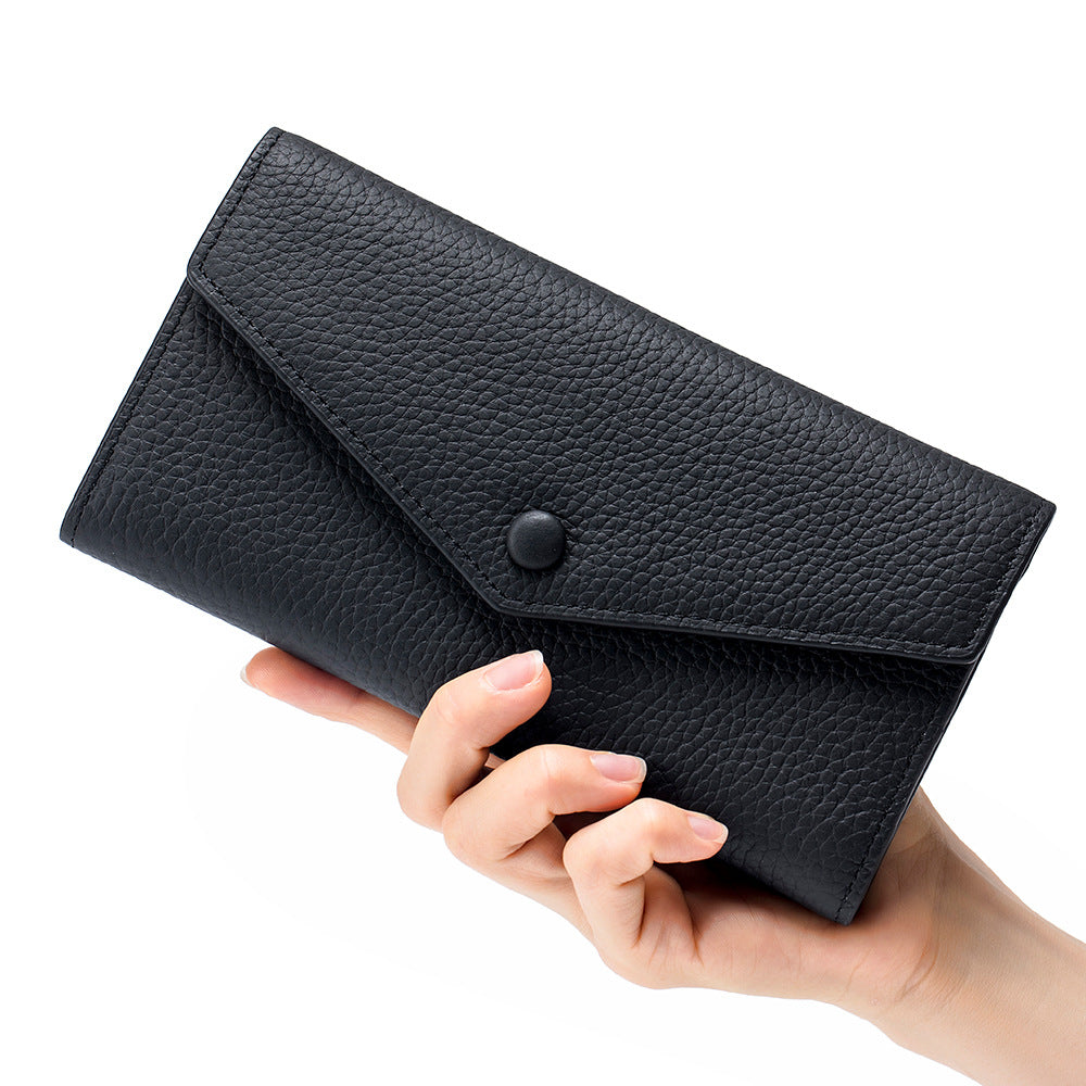 Long Genuine Leather Multifunctional Clutch Soft Simple Handbags
