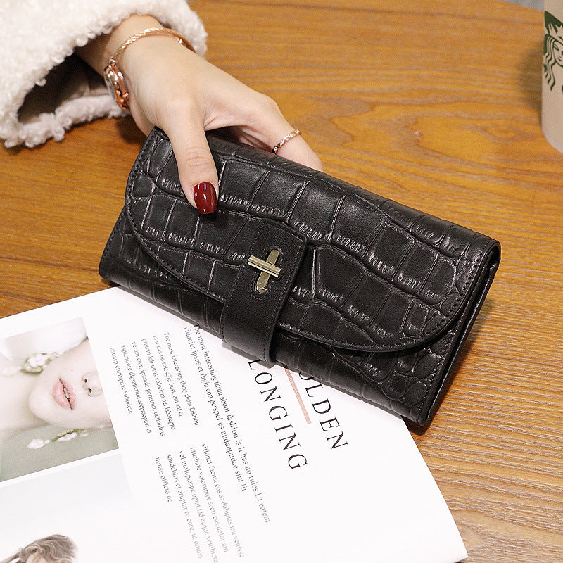 Women's Long Genuine Leather Clutch Elegant Niche Ladies Wallet
