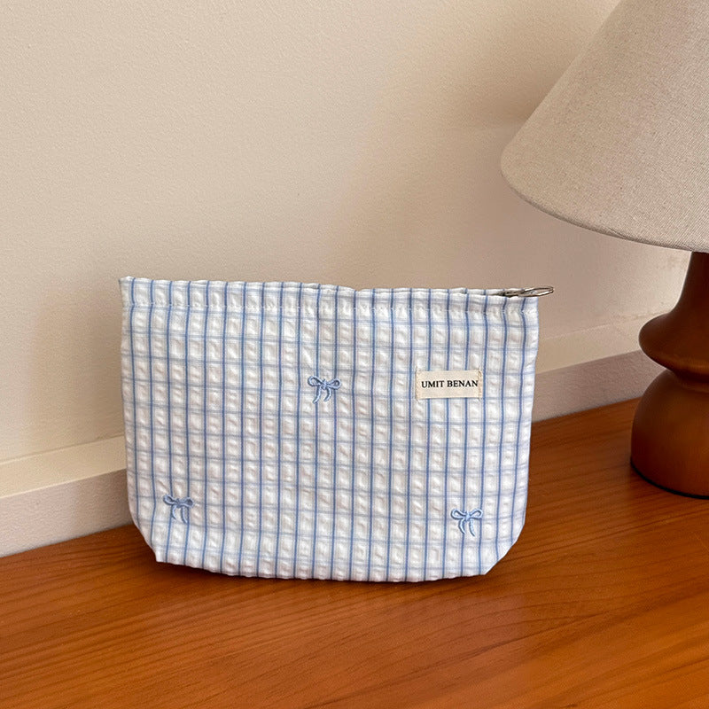 Bowknot Storage Essential Liner Female Large Capacity Portable Cosmetics Makeup Bag