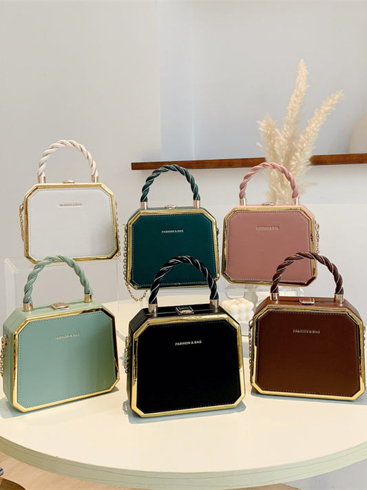 Women's Box Fashion Chain Advanced Texture Twist Crossbody Bags