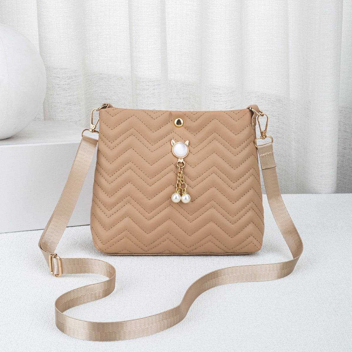 Women's Wave Quilted Fashion Mini For Women's Shoulder Bag