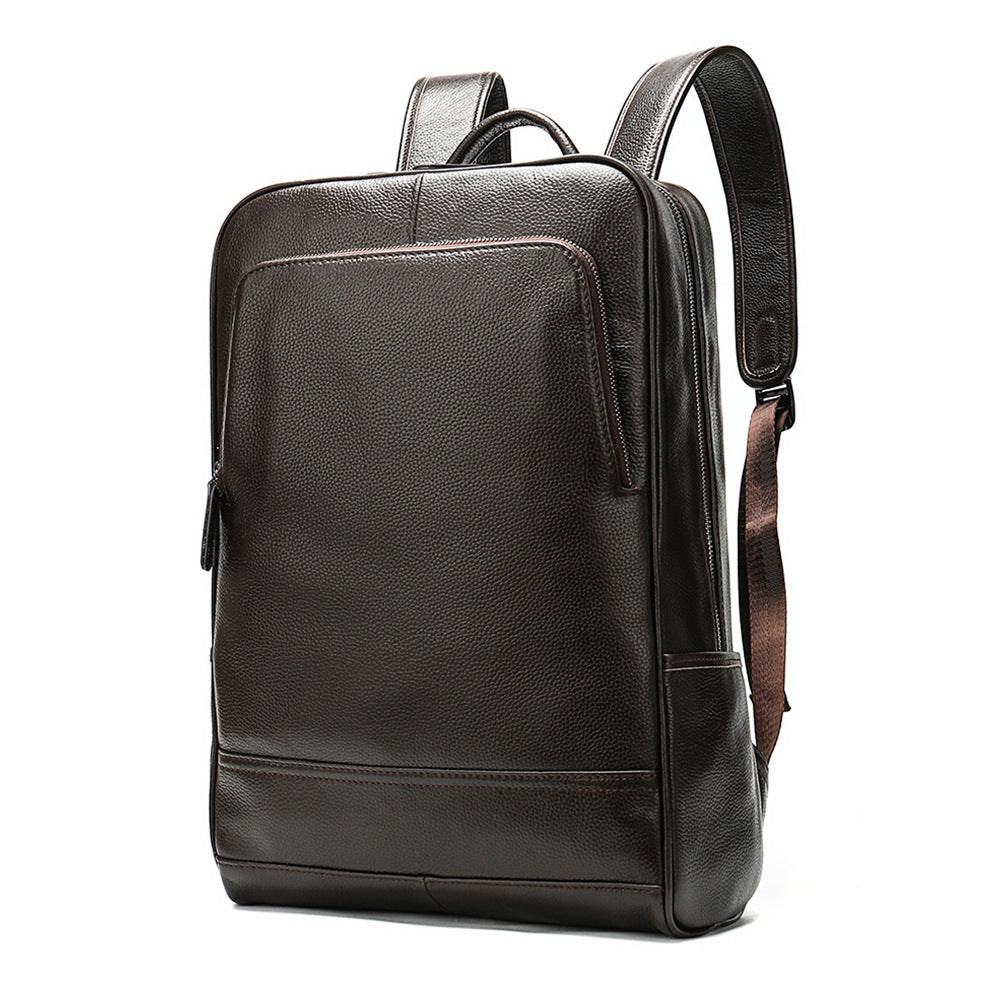 Men's Leather Computer Color Vegetable Tanned First Backpacks