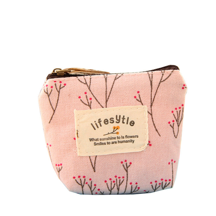 Fresh Floral Pastoral Style Mini Cartoon Coin Purses