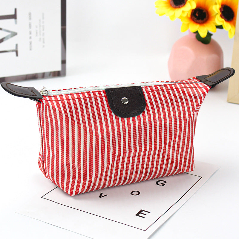 Women's Style Striped Dumplings Dumpling Making Folding Cosmetic Bags