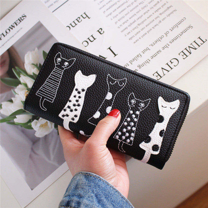 Women's Fashion Cartoon Large Capacity Long Zip Korean Clutch Bags