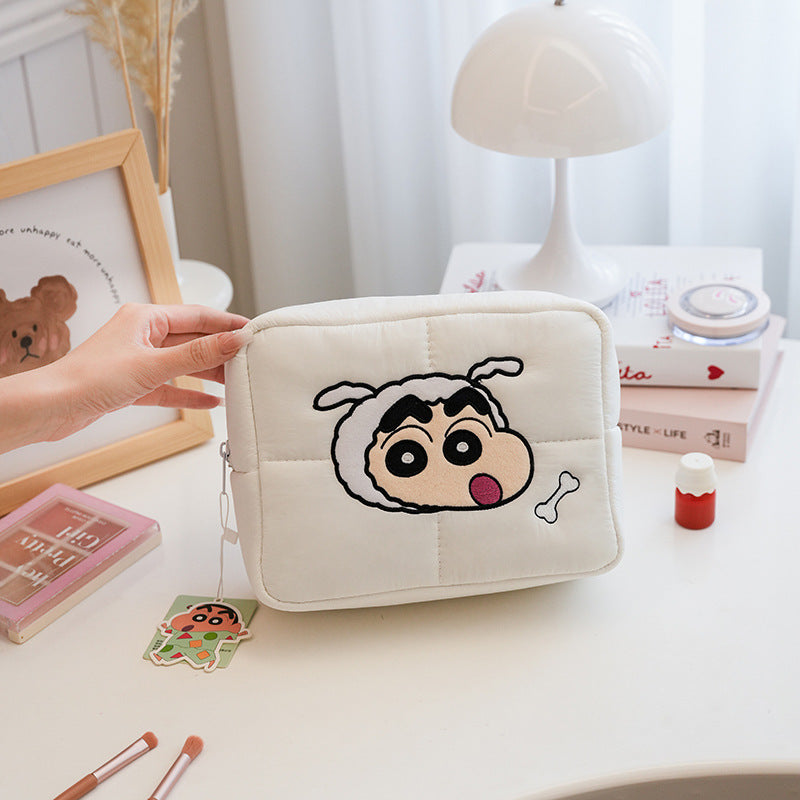 Crayon Cartoon Down Cloud Large Capacity Cosmetic Bags