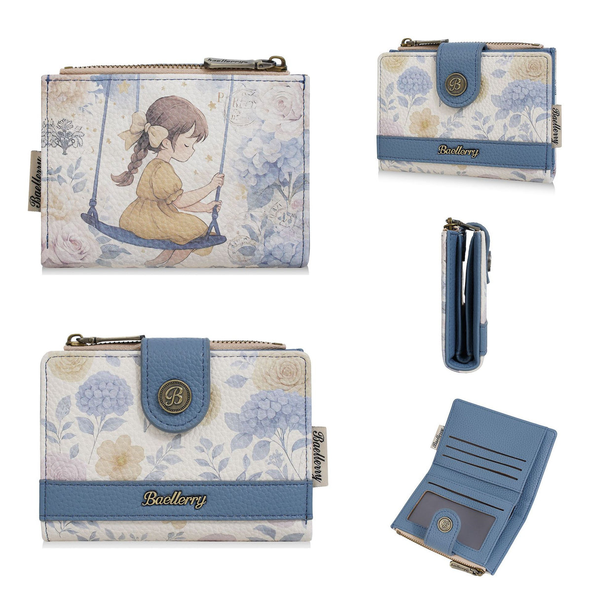 Women's Short Mini Anime Zipper Multiple Slots Ladies Wallet