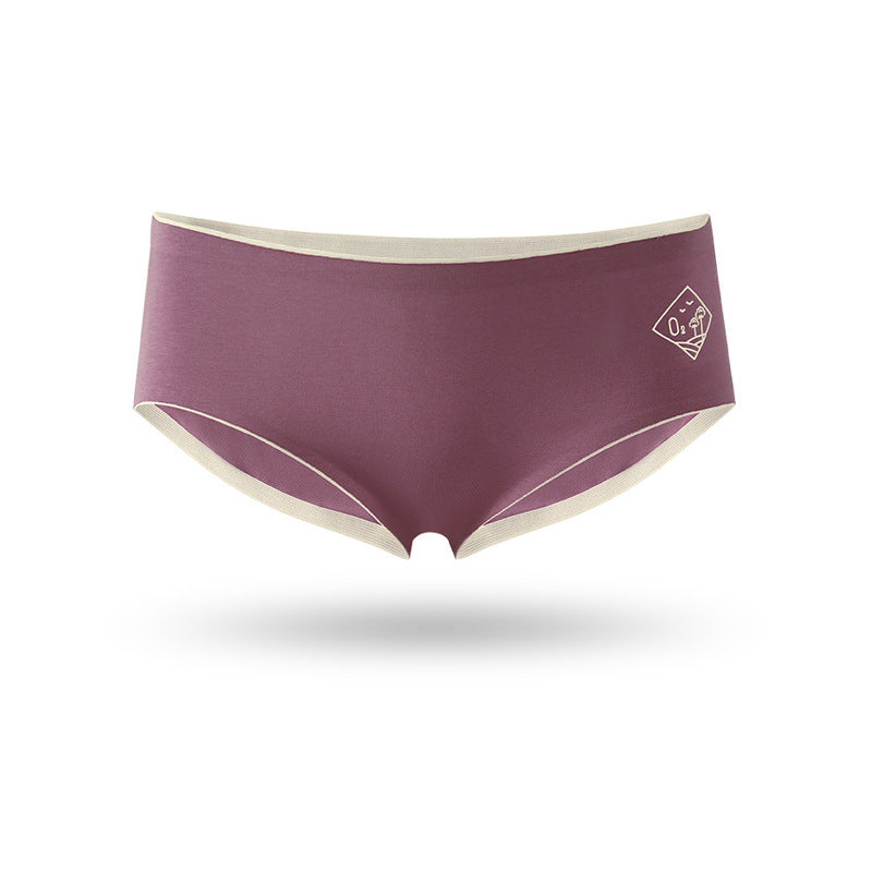 Women's Style Seamless Underwear Mid Waist Antibacterial Cotton Crotch Breathable Panties