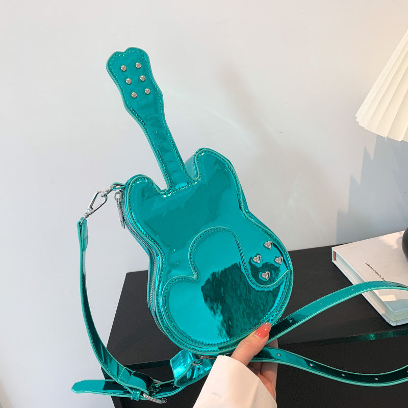 Personalized Creative Violin Candy Color Shiny Women's Messenger Bag