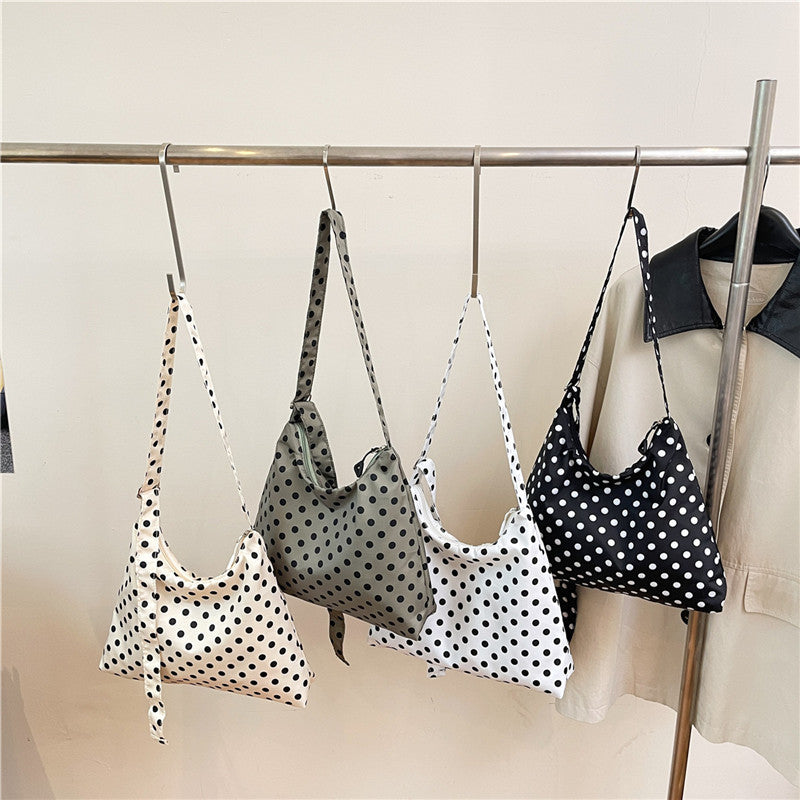 Shivering Dots Trendy Autumn Nylon Cloth Western Style Large Capacity Women's Shoulder Bag