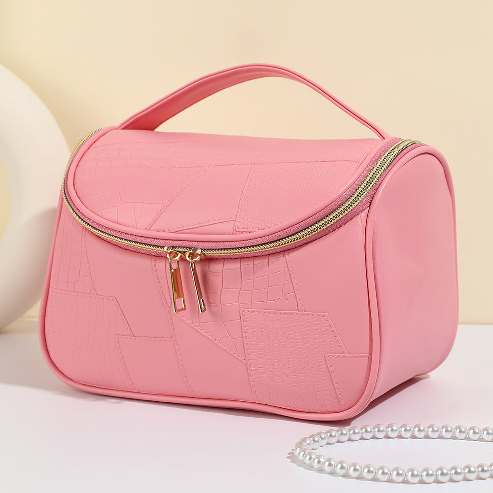 Women's Simple Crocodile Pattern High-grade Large Capacity Storage Waterproof Portable Cosmetic Bags