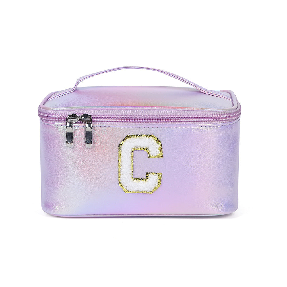 Women's Embroidered Lettered Make-up Three-dimensional Large Capacity Storage Portable Makeup Bag