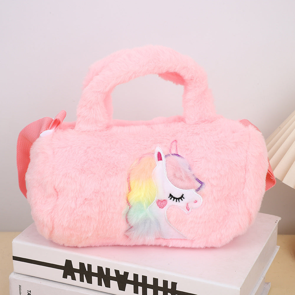 Children's Plush Cartoon Cute Unicorn Large Capacity Bags
