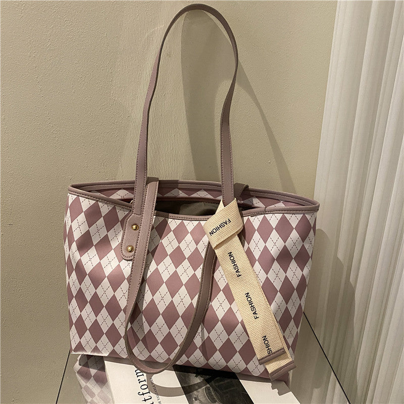 Women's Textured Plaid Korean Fashion Personalized Women's Shoulder Bag