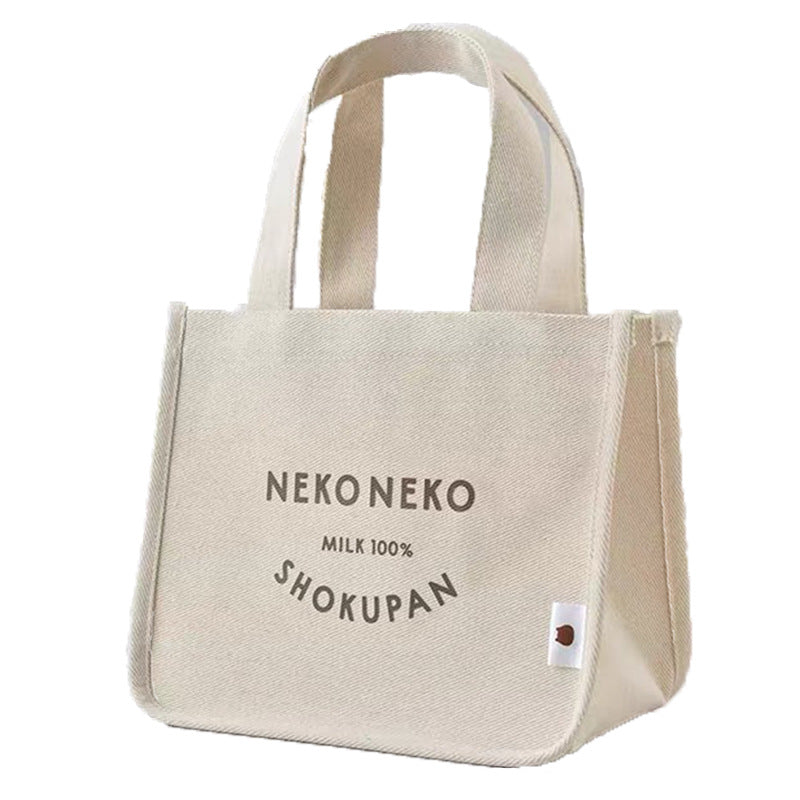 Women's High-grade Western Style Canvas Portable Lunch Handbags