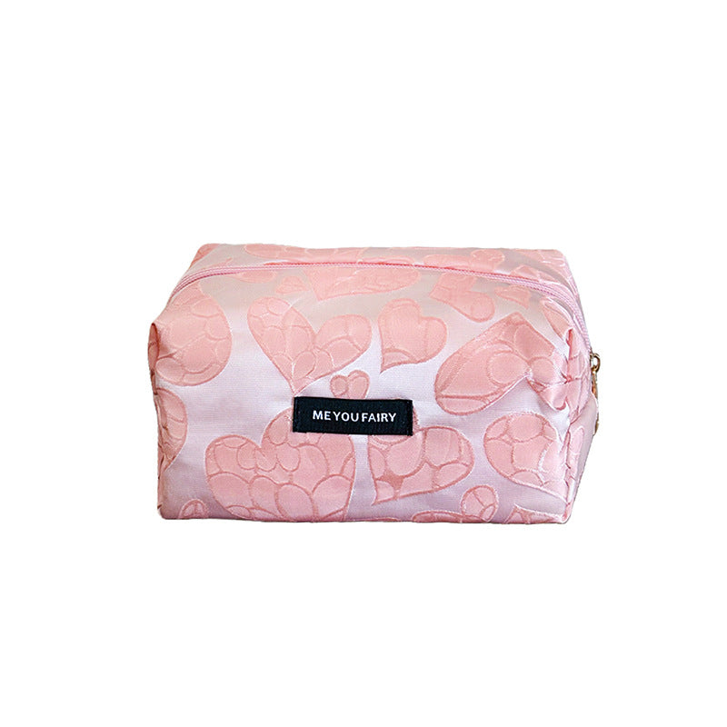 Women's Gentle Fashion Korean Style Peach Heart Makeup Bag
