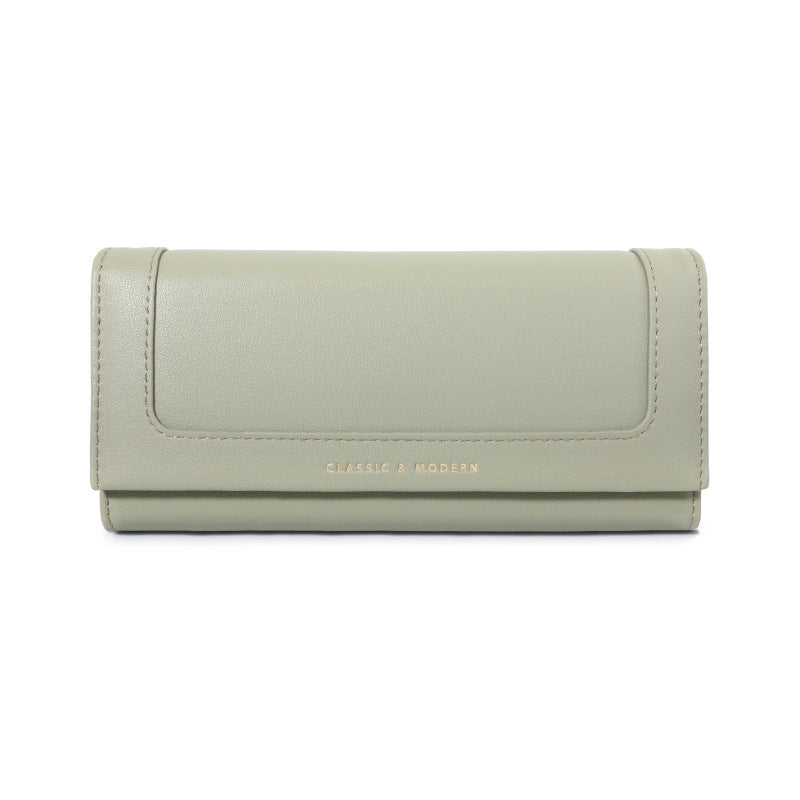 Women's Long Good-looking Lady's Simple Elegant Three-fold Ladies Wallet
