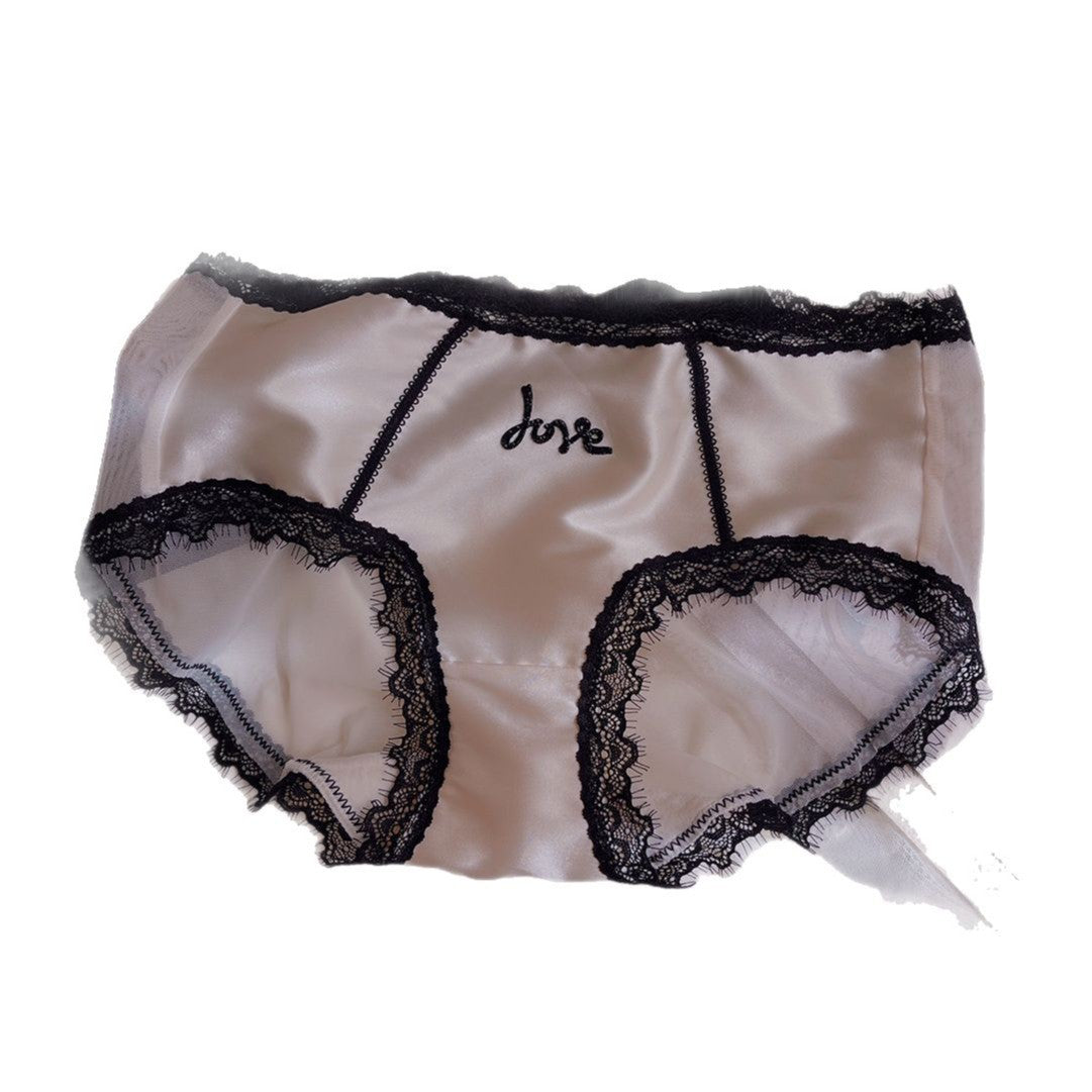 Women's Sexy Artificial Silk Fabric Lightweight Breathable Mid Waist Panties