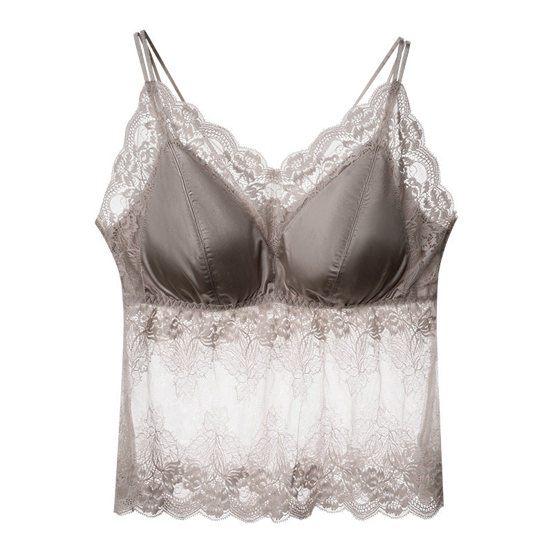 Beauty Back Lace Strap Underwear Hollow Chest Tanks Camis