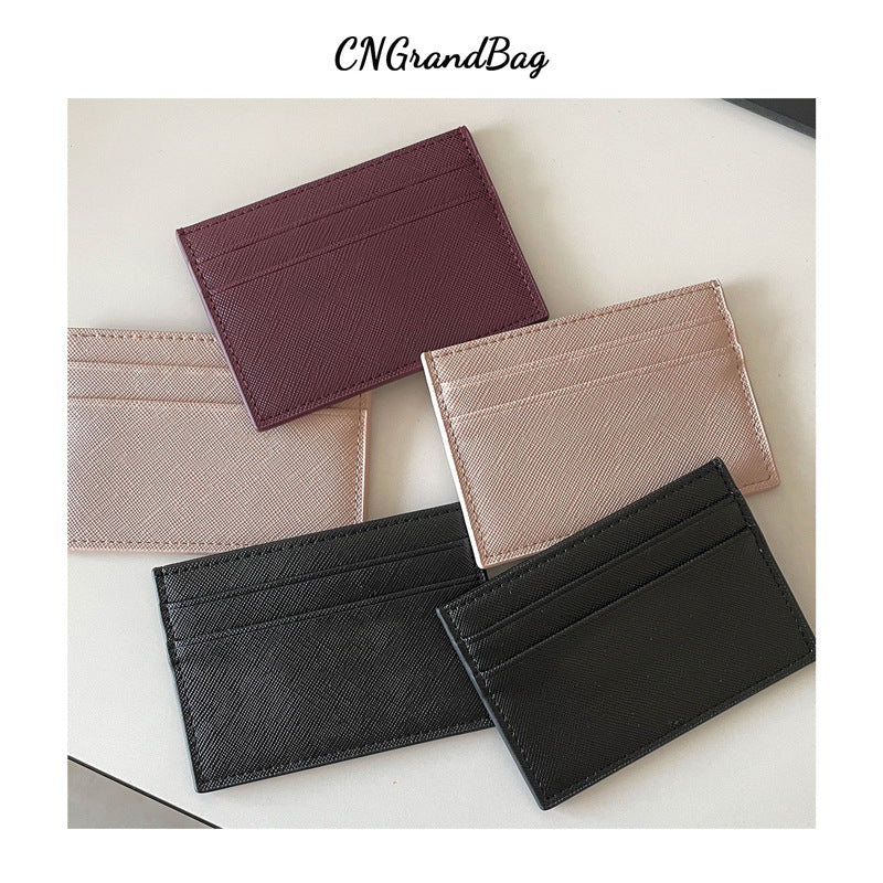 Women's Portable Bank Credit Cover Large Capacity Leather Change Card Holder