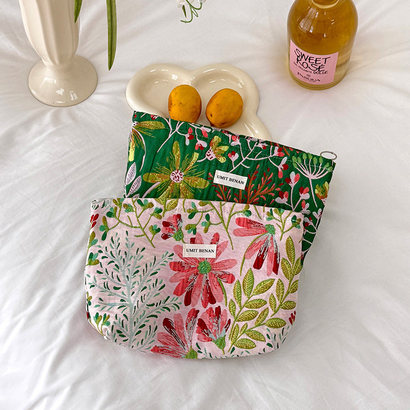 Slouchy Fashion Flower Storage Large Capacity Makeup Bag