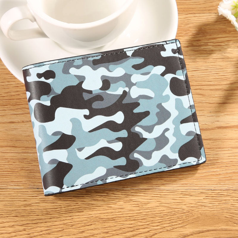 Men's Horizontal Camouflage Printed Two-fold Multiple Slots Cash Men's Wallet