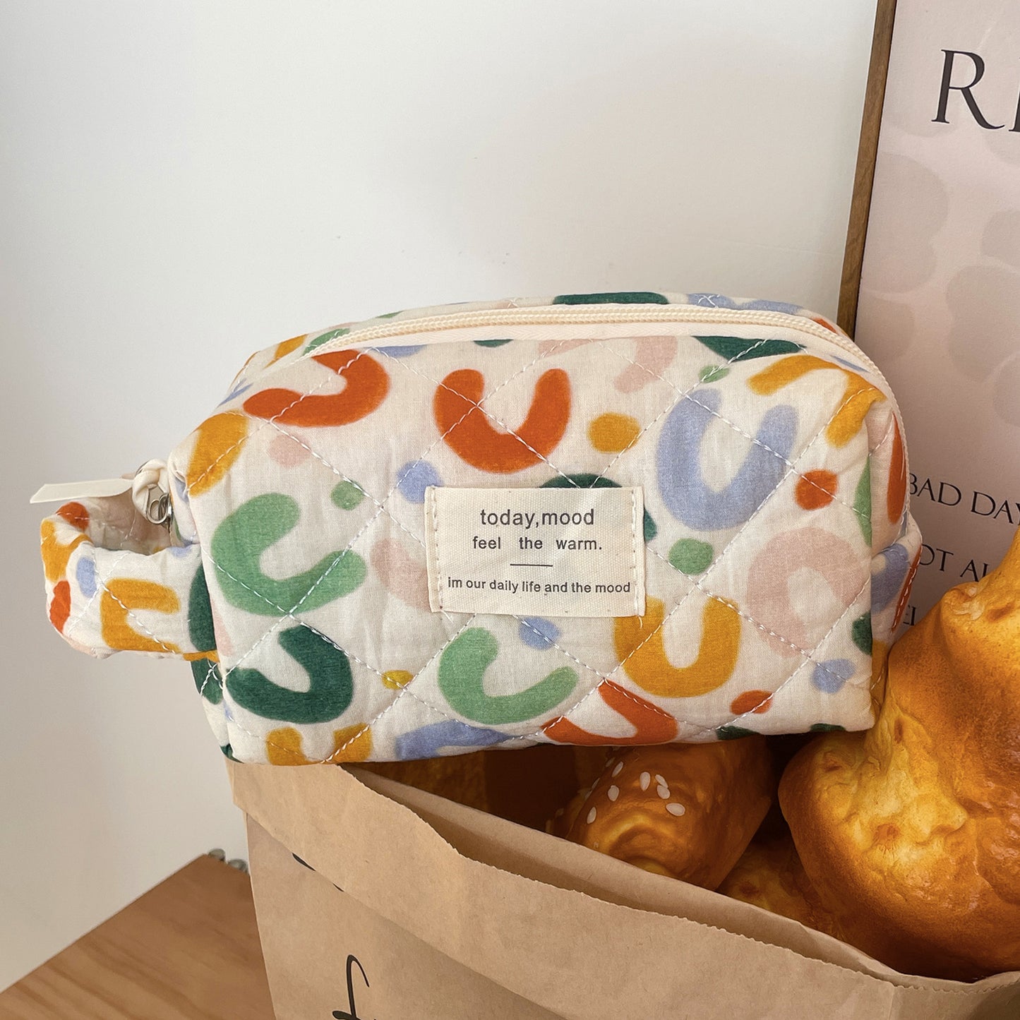 Quilted Storage Korean Style Good-looking Cotton Cosmetic Bags