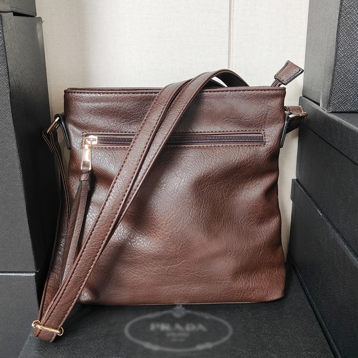 Women's Autumn Retro Style Tassel Double Zipper Bags